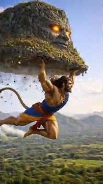 गोवर्धन पर्वत को हाथ लगाते ही पत्थर बने हनुमान #