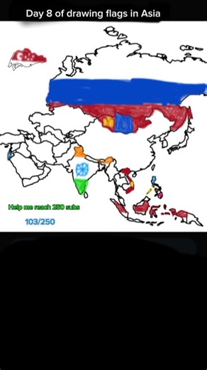 Day 8 of drawing flags in Asia (Vietnam) #map #shorts #vietnam