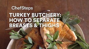 Watch as Chef Grant Crilly shows how to break down a turkey in order to separate its breasts and legs, so you can cook them sous vide and use the carcass for broth or gravy: chfstps.co/3pe3ijX. Join Grant as he talks turkey and kicks off ChefSteps Live this Wednesday, November 11, 2020 from 12:00 – 12:30 PST / 3:00 – 3:30 EST for Studio Pass members! Ask your turkey questions at the bottom of the page: chefsteps.com/live and tune in for answers. Subscribe to Studio Pass for just $7/month and we’