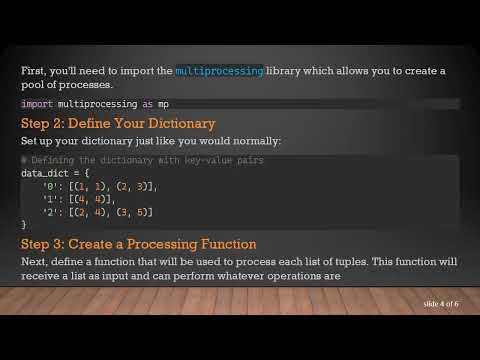 Using Python Multiprocessing to Process Dictionary Values Efficiently