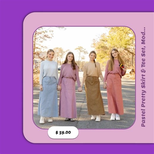 🌸 Step into elegance with our Pastel Pretty Skirt & Tee Set! 💖 Crafted from soft, breathable fabric, this beautifully designed set brings together vintage charm and modern style. With its delicate pastel hues and tailored fit, you'll radiate comfort and confidence, whether you're at brunch or running errands. Pair it with your favorite flats for an effortlessly chic look every day! ✨👗 Limited stock at just $59.00—don’t wait, elevate your wardrobe today! 🛒💕 #PastelFashion #ModestChic #Vintag