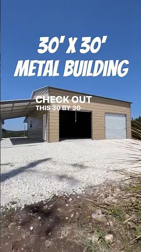30x30 Texas Metal Building w/ Lean tos #metalbuildings #steelbuildings #workshop