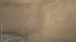 Barren ground of stone, dry soil and gravel, Northern Iceland. Aerial