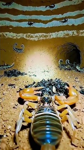 POV Entering a Real Scorpion Underground Nest with Micro Camera #nature #nature