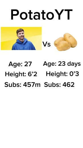 Mr Beast vs Potato YT!💪 #shorts #funny #subscribe #mrbeast #fyp