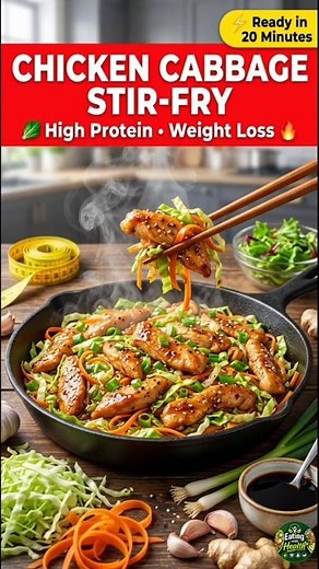 Chicken Cabbage Stir-Fry Skillet for Weight Loss | #eatingwithhealth #highprotein #weightloss