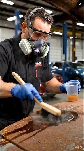 Satisfying Rust Treatment: Chemical Cleaner & Scrubbing Process