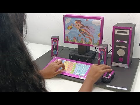HOW TO MAKE A CARDBOARD COMPUTER/ COMPUTER MODEL WITH RECYCLED MATERIALS 🖥️