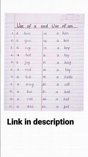 Use of a and Use of an