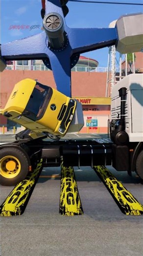 Large spinner with trucks attached vs speed bumps | BeamNG Drive #india #truck #simulation