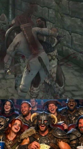 Guard hits him when hes down #skyrim