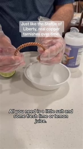 Bring back the natural shine of your copper bracelet with this quick and easy cleaning method using lemon and salt. #CopperBracelet #CopperCleaning #JewelryCleaning #CopperCare #cleaningtips