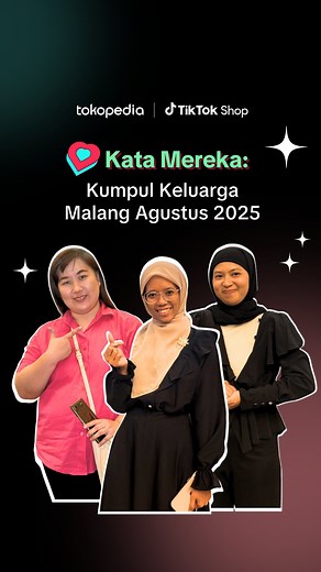Tokopedia & TikTok Shop Seller Education on Instagram: "Oalah ini cara Seller-Seller tahu info terbaru dan tips jitu jualan dari ordal dan para ahli? 🤔 Ternyata mereka ikutan Kumpul Kumpul Keluarga Tokopedia & TikTok Shop ☺️ Tenang… acara ini akan mampir ke banyak kota di Indonesia sepanjang tahun loh! Jangan sampai ketinggalan info pendaftarannya. Follow @tokopedia_ttselleredu dan bergabung ke Komunitas Seller Keluarga Tokopedia & TikTok Shop buat info selengkapnya. Semua link ikutannya ada di