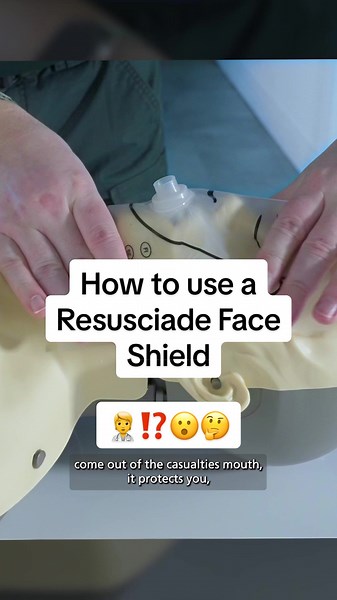 Learn how to quickly and effectively use a foil-packed face shield to protect yourself and the casualty from cross-contamination during CPR, as demonstrated by a qualified EMT. #emt #cpr #resusciade #resuscitation #resuscitate #howto #firstaid #emergency #trauma
