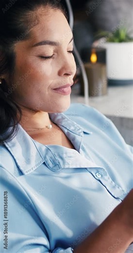 Drink water, relax and woman in drip lounge for healthcare, thinking and infusion therapy. IV, hydration and thirsty person with glass, minerals and benefits with medical treatment for wellness