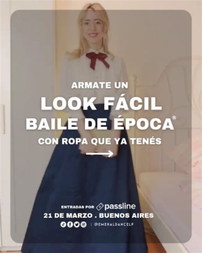 Emeraldance on Instagram: "🪡TUTORIAL BAILE DE ÉPOCA® Vestite para el Baile de San Patricio con ropa que ya tengas y sin gastar mucho 👇🏻 🗓️21 de marzo ⌛15 a 21 hs 📍@salacasona 🎟️Tickets disponibles en PASSLINE en nuestro perfil 🎟️ 👗TIPS DE VESTUARIO: Con una blusa, faja o chaleco vintage y una falda hasta los tobillos podés armar un outfit de irlandesa ideal para el Baile de San Patricio. Si, para participar hay que ir vestidos sigui