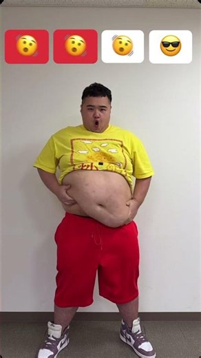 【TikTok100万再生】120Kgデブのお腹でイケイケダンス