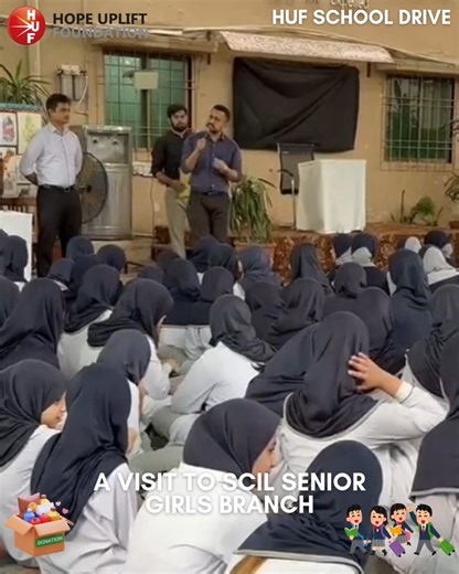 HUF School Drive Begins at SCIL Senior Girls Branch We’re excited to announce that the HUF School Drive has officially started once again, this time in collaboration with the SCIL Senior Girls Branch. During our initial visit, students were briefed on how they can collect donations from family and friends to support underprivileged communities and help sponsor 300 of the 2,000 unsponsored children enrolled at HUF School. - Coupons and bags were distributed among students of SCIL Senior Girls Bra