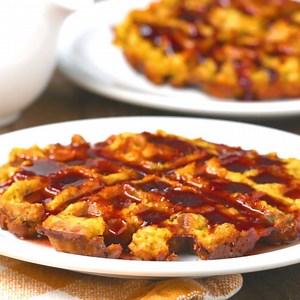 1M views · 4.6K reactions | Leftover stuffing and melty cheddar cheese are crisped in a waffle iron, then topped with maple cranberry sauce for an explosion of Thanksgiving flavor like you’ve never had before. See and shop this recipe in our iOS app today: https://tsty.it/xqF7JvdM90 | Tasty | Facebook