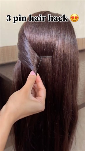 3 pin hair hack 😍✨#youtubeshorts #hairstyle #fyp #trending #viral #shortvideo