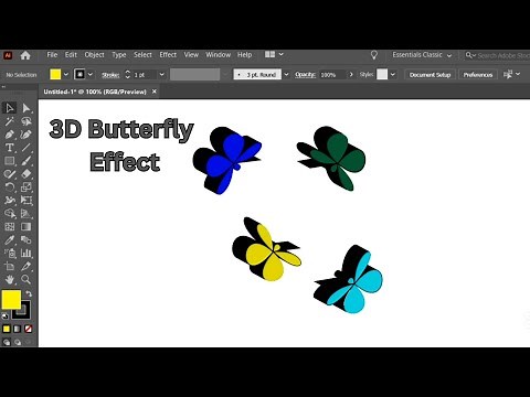 "How to Create 3D Butterfly Effect 🦋 in Illustrator"