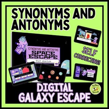 Synonyms and Antonyms Digital Escape Activity for Speech Therapy and ELA