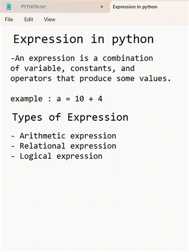 Expression in python | #expression