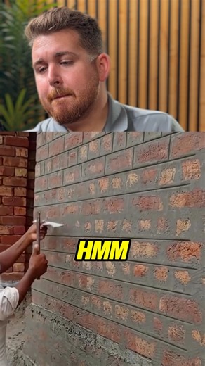 @homeloveprojects on Instagram: "Clean tuckpointing = crisp lines. 🧱 Brad’s watching this method and it looks nice. Would you say this is ASMR? #reactionvideo #reaction #asmrvideo #buildingmaterials #building"