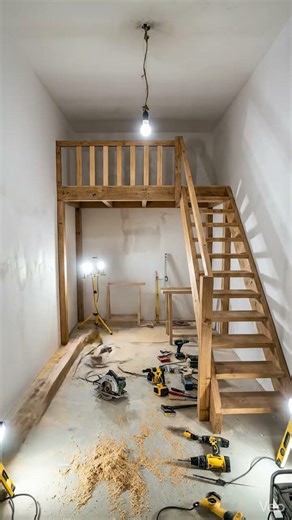 Turning a Tiny Junk Room into a Dream Hideaway! 😱🪵 #viral #smallbedroom