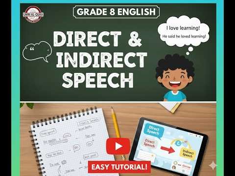 Direct and Indirect Speech | Grade 8 English Grammar Tutorial