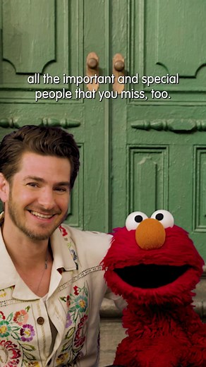Together, let’s celebrate all the people we miss each and every day. Thank you, Elmo and Andrew. 💛💚 #SesameStreet #EmotionalWellBeing #elmo #andrewgarfield