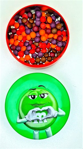 Minutes Satisfying with Rainbow M&M'S Candy Unpacking From Glossy Containers ASMR Beads Surprise