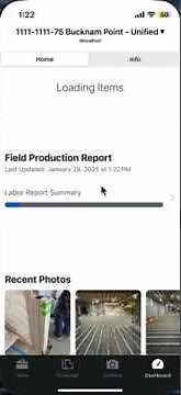 Procore "Field Production Report" in Procore App