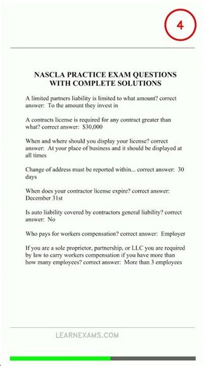 Nascla Practice Exam Questions With Complete Solut