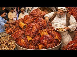Afghani Most Famous Kabuli Pulao | Roasted Chicken | Punjabi Karahi Street food