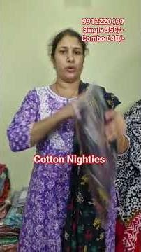 Cotton Nighties || Single 350/- || Combo 640/- || 9912220499 || Free Shipping || #parnikafashions
