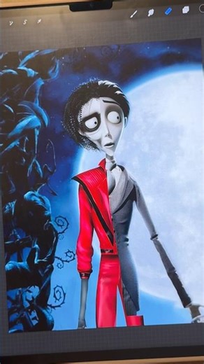 Michael Jackson x victor (Corpse Bride) 👻 #fanart #glowup #transformation #michaeljackson