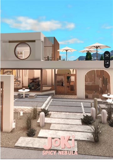 Desain Modern Mini Coffee Shop di Bloxburg