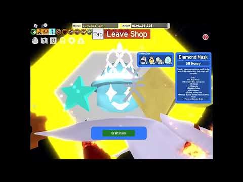 Getting the Diamond Mask! Bee Swarm Simulator