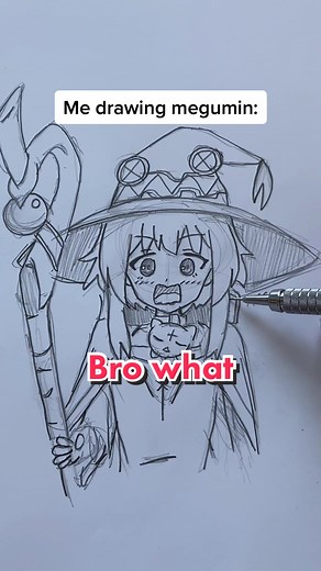 Megumin Drawing Process with Anime Art Techniques