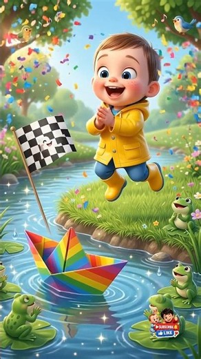 LuLu won the ultimate paper boat race! 🏆🌈
