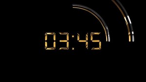 Elegant Gold Digital Countdown Timer with Sleek Arc Animation