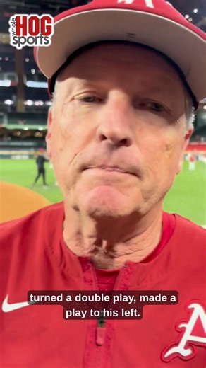 Dave Van Horn after Arkansas walked off Texas Tech 6-5 in 11 innings: "We survived the game and won it." A recap of the thriller in Arlington: https://www.wholehogsports.com/news/2026/feb/15/arkansas-baseball-score-today-sunday-razorbacks-texas-tech-red-raiders-arlington-globe-life-college-showdown-sec-baseball-college-baseball/ | WholeHogSports.com