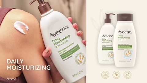 Aveeno Daily Moisturizing Body Lotion, Gentle Lotion Nourishes Dry Skin with Moisture, Sooth-ing Prebiotic Oat, Fragrance-Free, Non-Comedogenic, Travel-Size, 2.5 fl. oz, 3 Pack