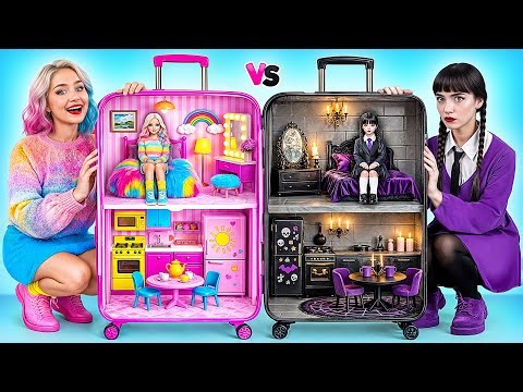 We Build Amazing Doll House Wednesday vs Enid Challenge | Funny Moments by Multi DO Girls