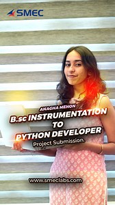Congrats Anagha Menon.... Sucessfull Completion ofPython Project Submission #SMEC #SMEClabs #pythondeveloper #python #python3 #pythonhub #pythonprograming | SMEClabs | Facebook