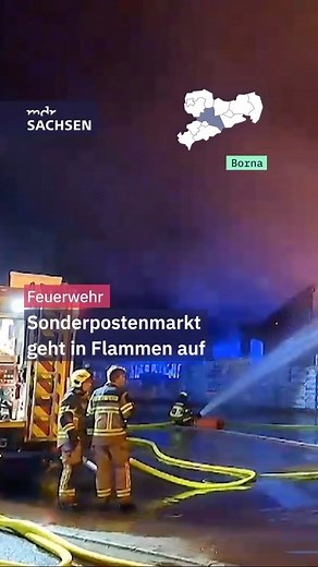 🔥🧑‍🚒In Borna ist am Dienstagabend in einem Sonderpostenmarkt ein Feuer ausgebrochen. ➡️Verletzte hat es nicht gegeben. #Brand #Borna #Feuerwehr | MDR Sachsen