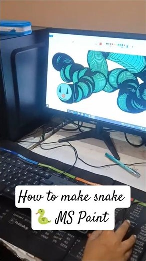 How to Make snake 🐍 MS Paint. ‪@PathshalaInstituteofLearning‬ #Mspaint #snake