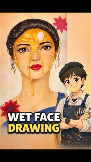 Hyper Realistic Wet Face Drawing 😱