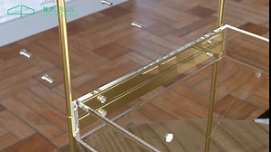 Bathroom Countertop Organizer, 3 Tier Acrylic Tray Vanity Counter Skincare Organizer Shelf, Kitchen Under Sink Standing Rack, Home Storage Holder for Lotion Makeup Cosmetics Perfume Spice, Gold | Vanity Counter, Kitchen Under Sink, Home Storage Holder, for Lotion, Makeup, Cosmetics